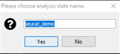 Figure 11. Specify analysis state name for exported data.
